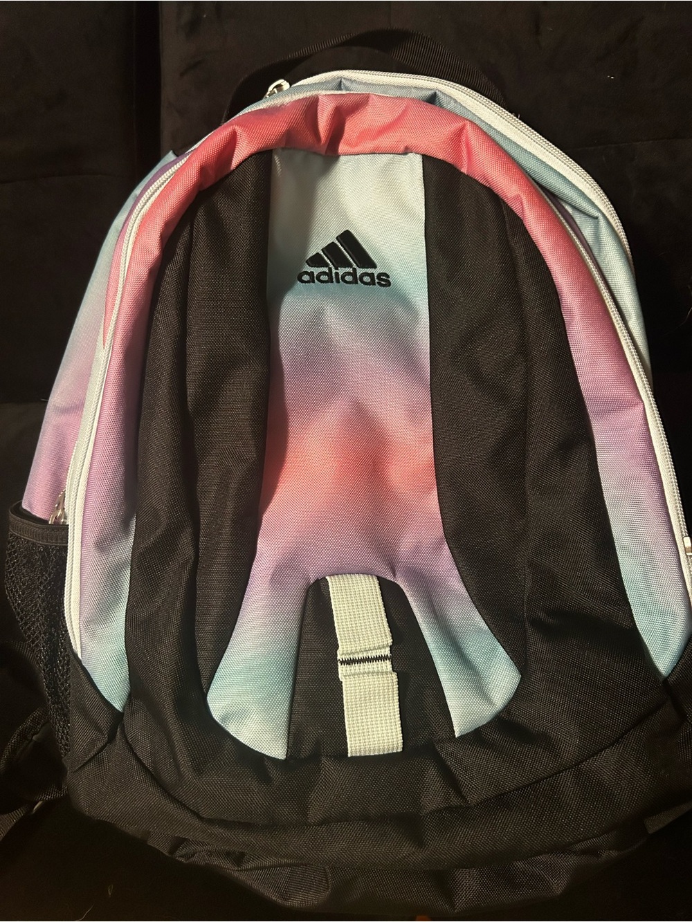 adidas Gradient Pink and Blue Women's Backpack with Black Accents